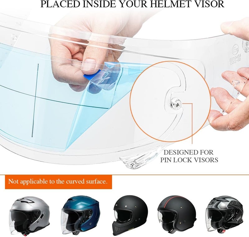 RVBASICS Full Face Helmet Shield Anti Fog Film for Motorcycle Helmet Visor Insert Fog-Resistant,Fog Free Clear Visor for Safe Riding in Humid Cold Weather,Long-Term Effects,Self Adhesive Edge Banding - Image 3